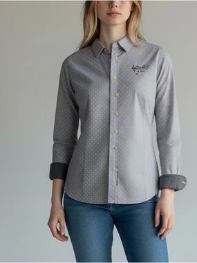 Gastra nautical supplies Gray Micro-Dot Button-Down Shirt